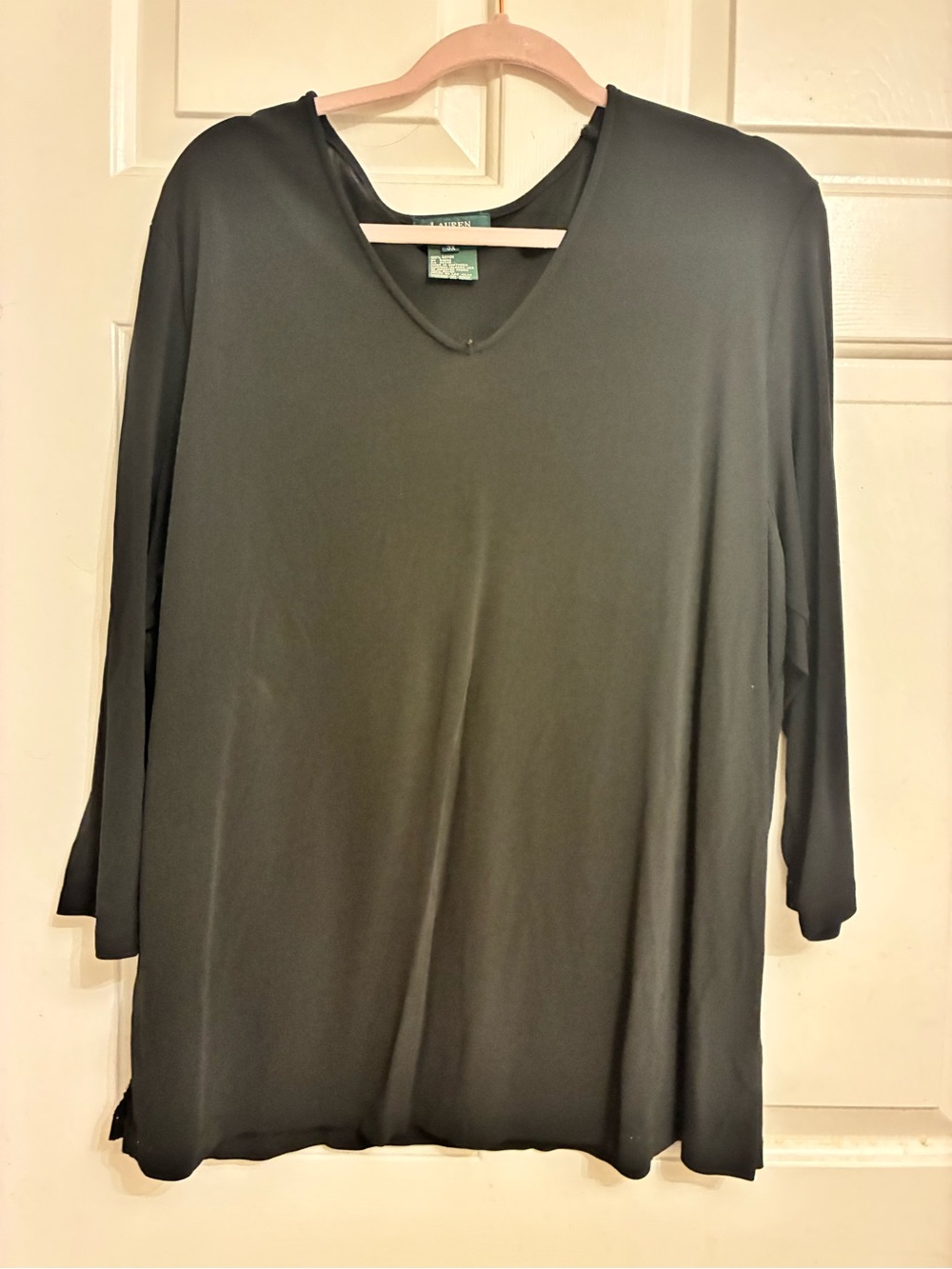 Ralph Lauren Black V-Neck Long Sleeve Top